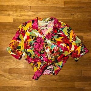 Vintage Floral Crop Blouse